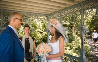 Wedding Officiant, Veronica Moya with Couple Wedding Officiant, Veronica Moya with Couple